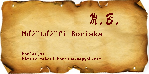 Mátéfi Boriska névjegykártya